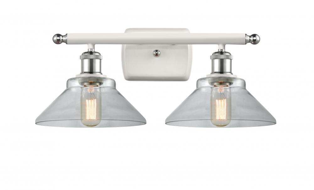 Orwell - 2 Light - 18 inch - White Polished Chrome - Bath Vanity Light