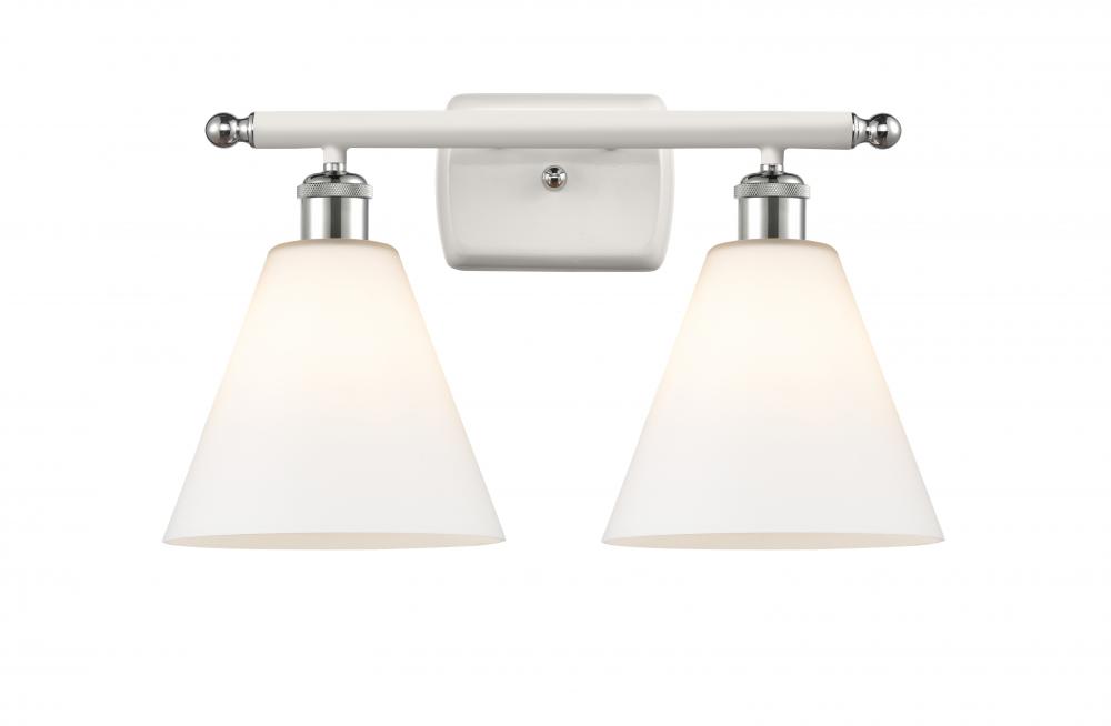 Berkshire - 2 Light - 18 inch - White Polished Chrome - Bath Vanity Light