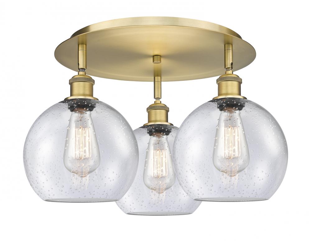 Athens - 3 Light - 20 inch - Brushed Brass - Flush Mount