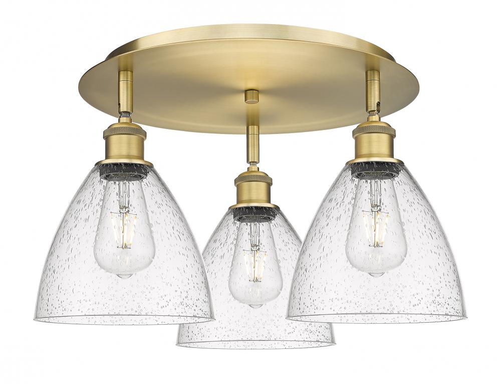 Bristol - 3 Light - 19 inch - Brushed Brass - Flush Mount