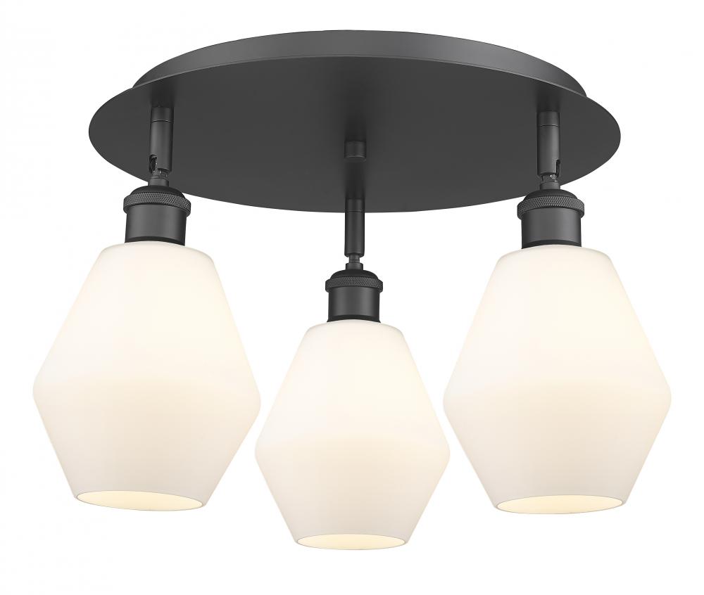 Cindyrella - 3 Light - 18 inch - Matte Black - Flush Mount