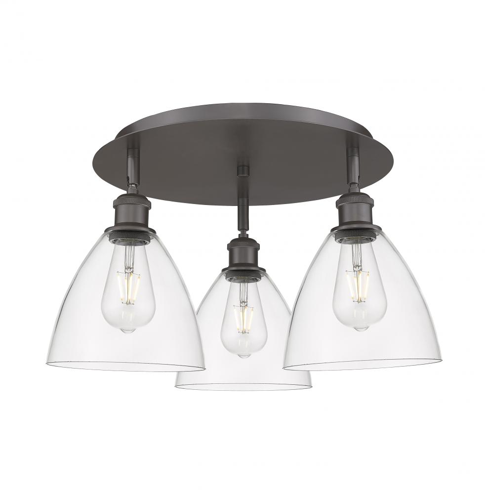 Bristol - 3 Light - 19 inch - Oil Rubbed Bronze - Flush Mount