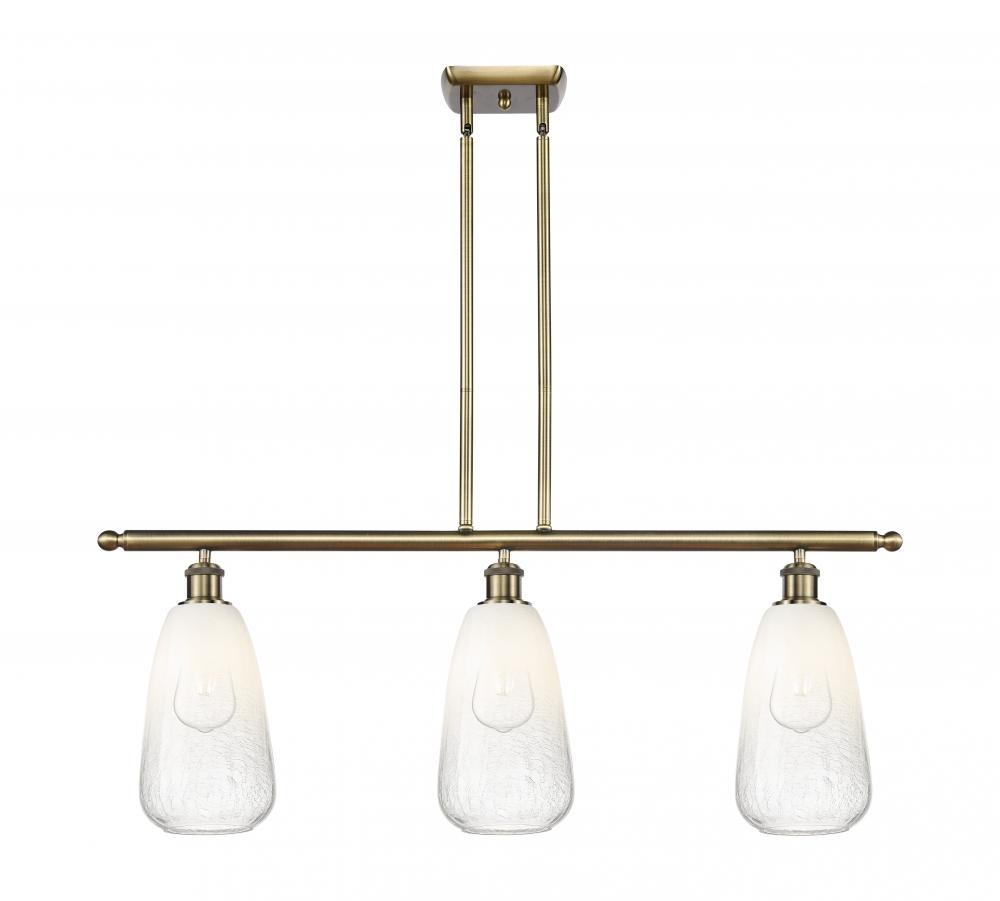 Brookhaven Almond - 3 Light - 36 inch - Black Antique Brass - Stem Hung - Island Light