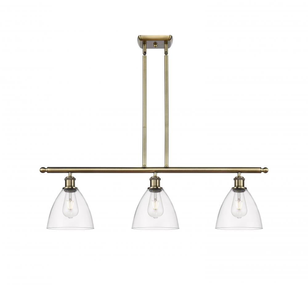 Bristol - 3 Light - 36 inch - Antique Brass - Cord hung - Island Light