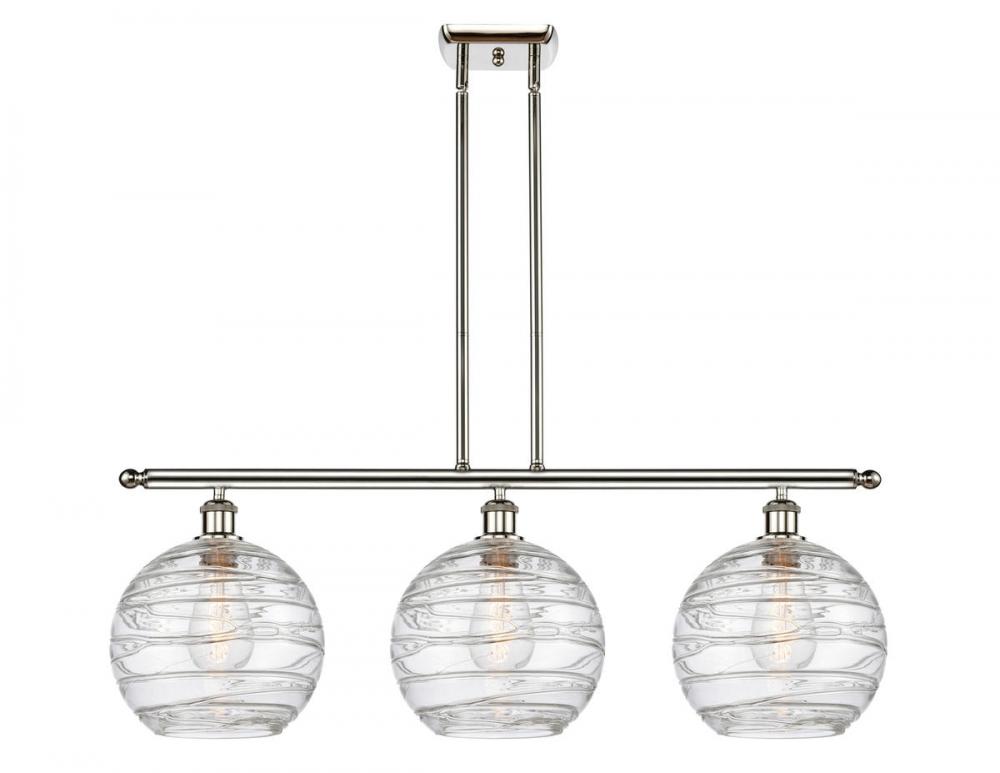 Athens Deco Swirl - 3 Light - 37 inch - Polished Nickel - Cord hung - Island Light