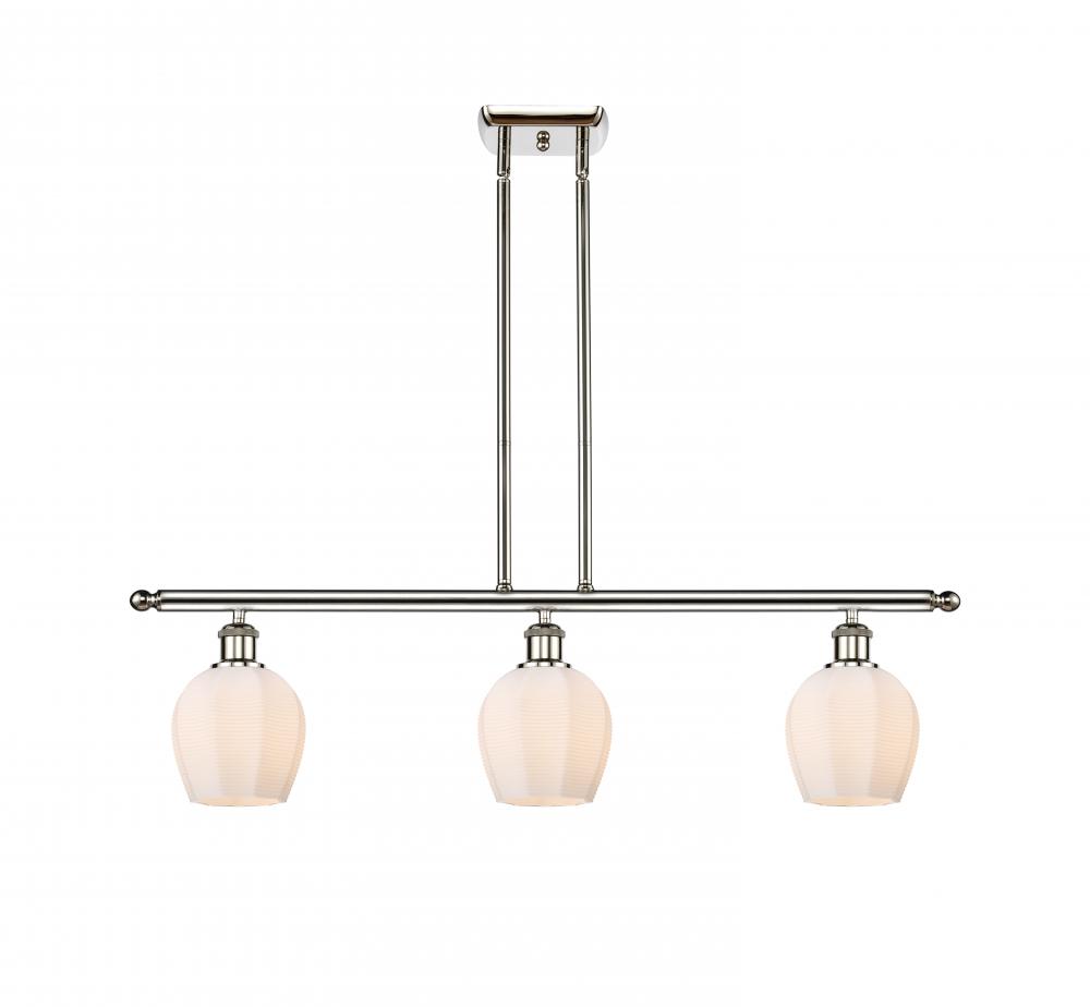 Norfolk - 3 Light - 36 inch - Polished Nickel - Cord hung - Island Light