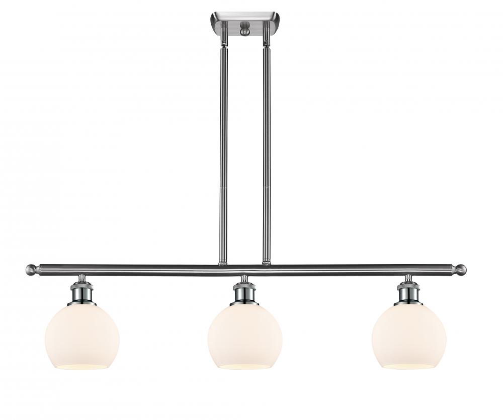 Athens - 3 Light - 36 inch - Brushed Satin Nickel - Cord hung - Island Light