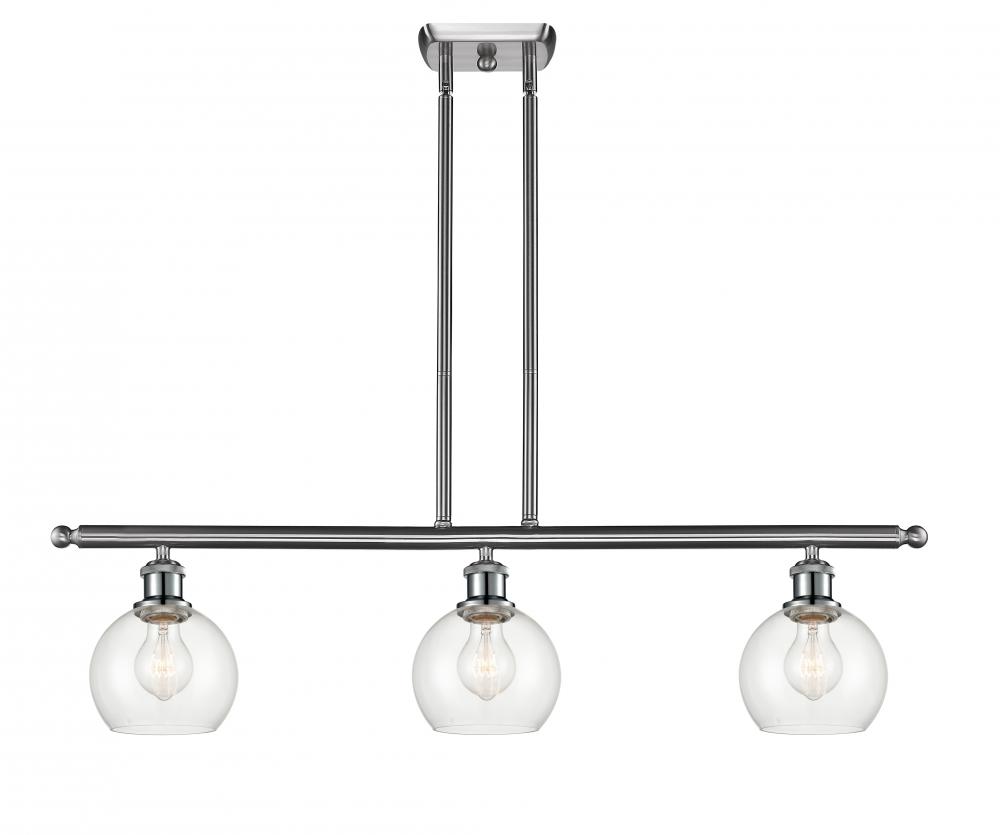 Athens - 3 Light - 36 inch - Brushed Satin Nickel - Cord hung - Island Light