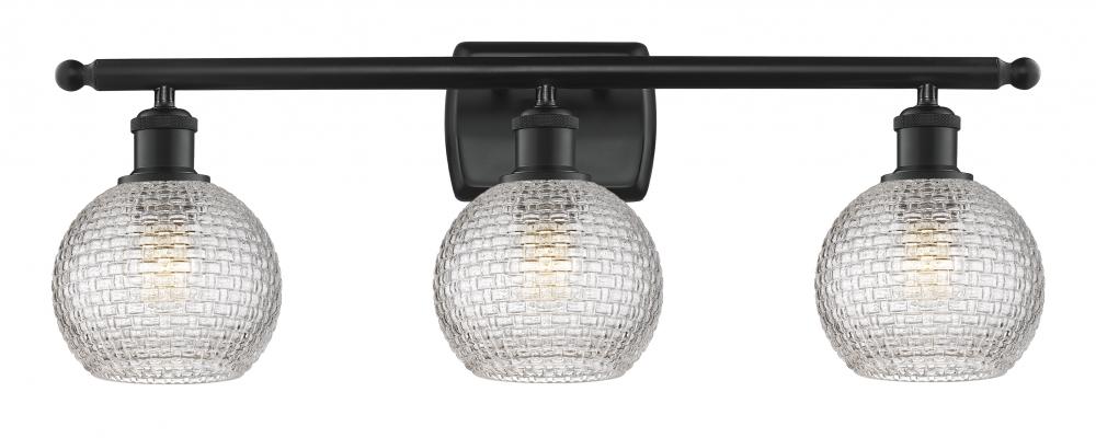 Athens - 3 Light - 26 inch - Matte Black - Bath Vanity Light