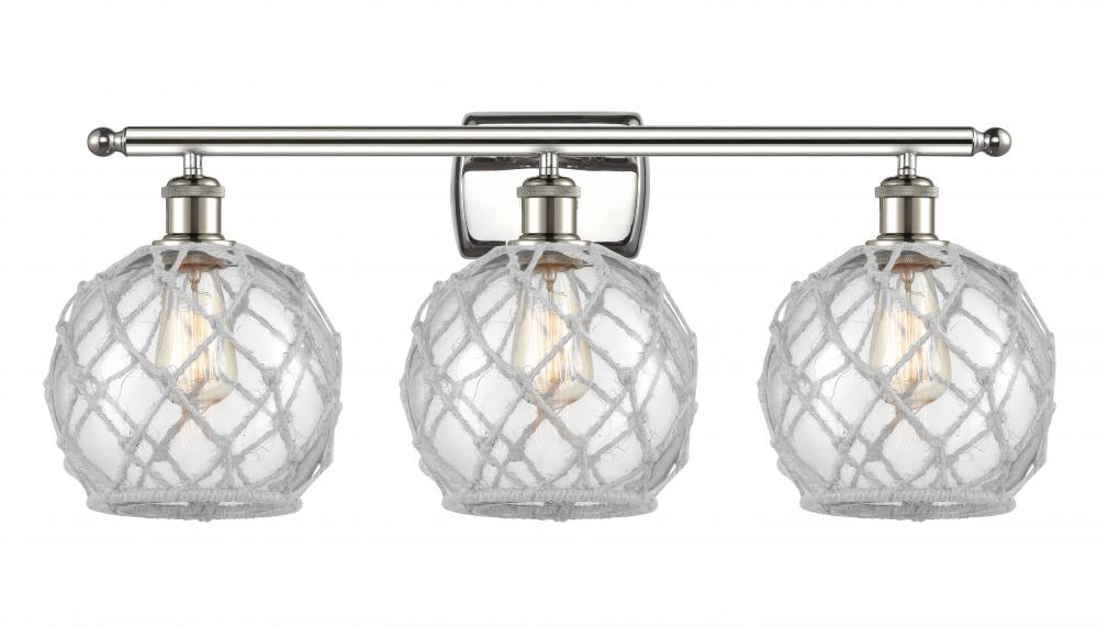 Farmhouse Rope - 3 Light - 28 inch - Polished Nickel - Bath Vanity Light