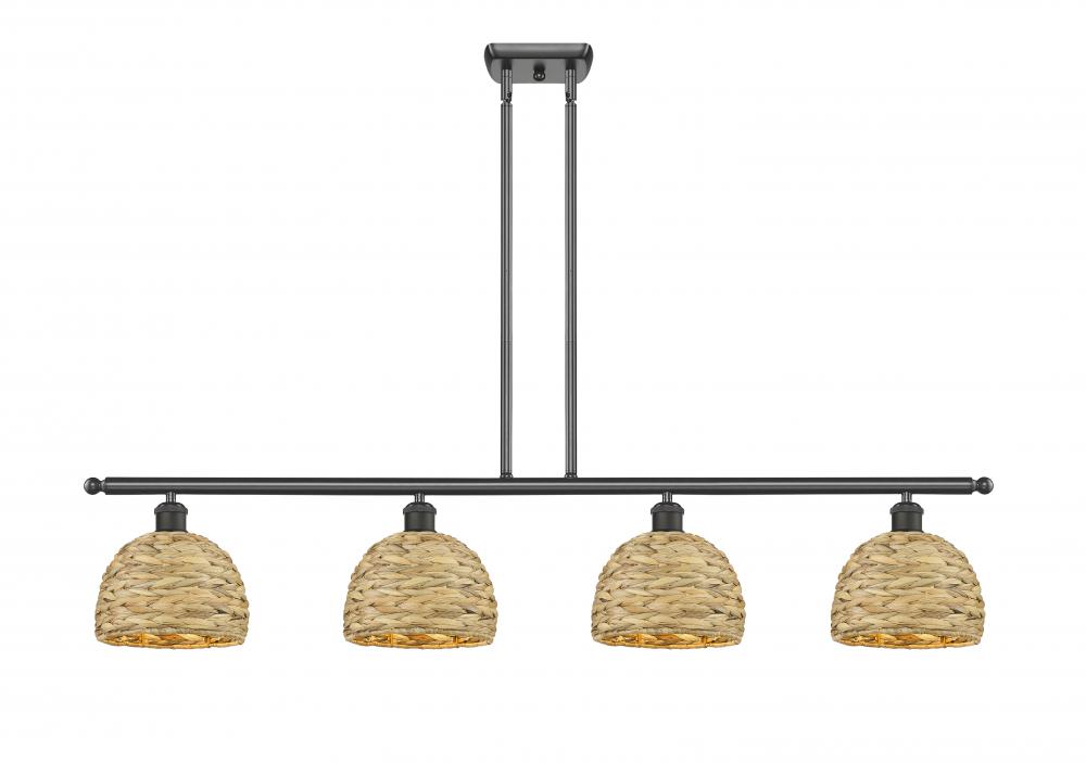 Woven Rattan - 4 Light - 48 inch - Oil Rubbed Bronze - Multi Pendant