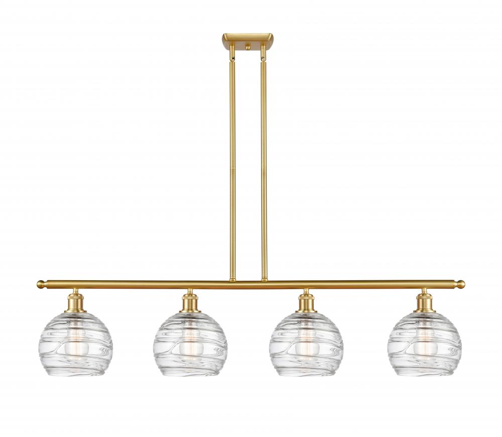 Athens Deco Swirl - 4 Light - 48 inch - Satin Gold - Cord hung - Island Light