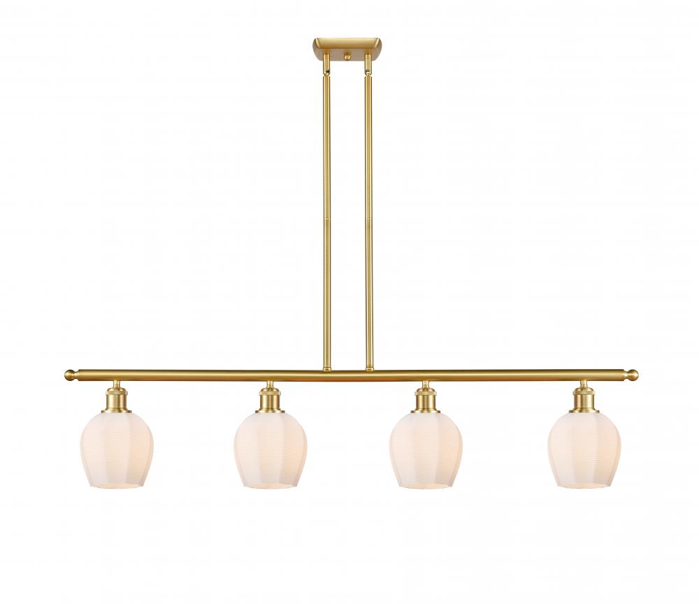 Norfolk - 4 Light - 48 inch - Satin Gold - Cord hung - Island Light