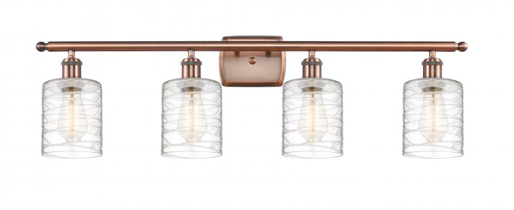 Cobbleskill - 4 Light - 35 inch - Antique Copper - Bath Vanity Light