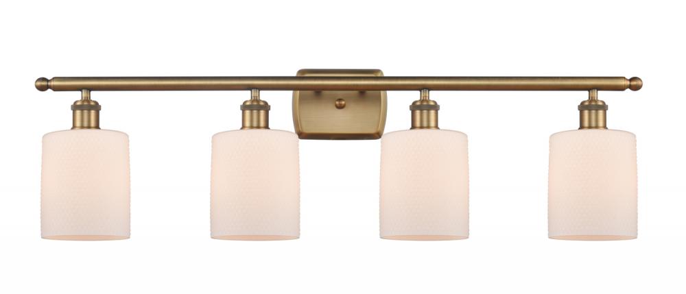 Cobbleskill - 4 Light - 35 inch - Brushed Brass - Bath Vanity Light