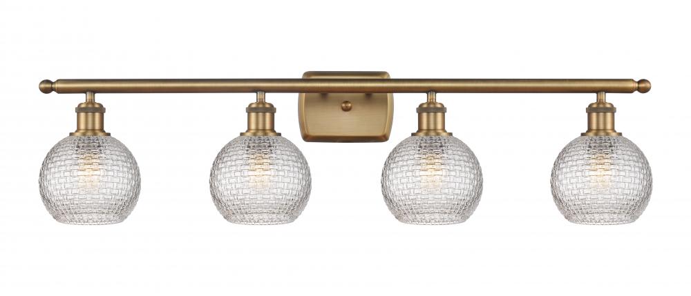 Athens - 4 Light - 36 inch - Brushed Brass - Bath Vanity Light