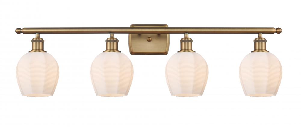 Norfolk - 4 Light - 36 inch - Brushed Brass - Bath Vanity Light