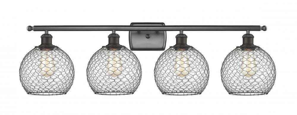 Farmhouse Chicken Wire - 4 Light - 38 inch - Oil Rubbed Bronze - Bath Vanity Light