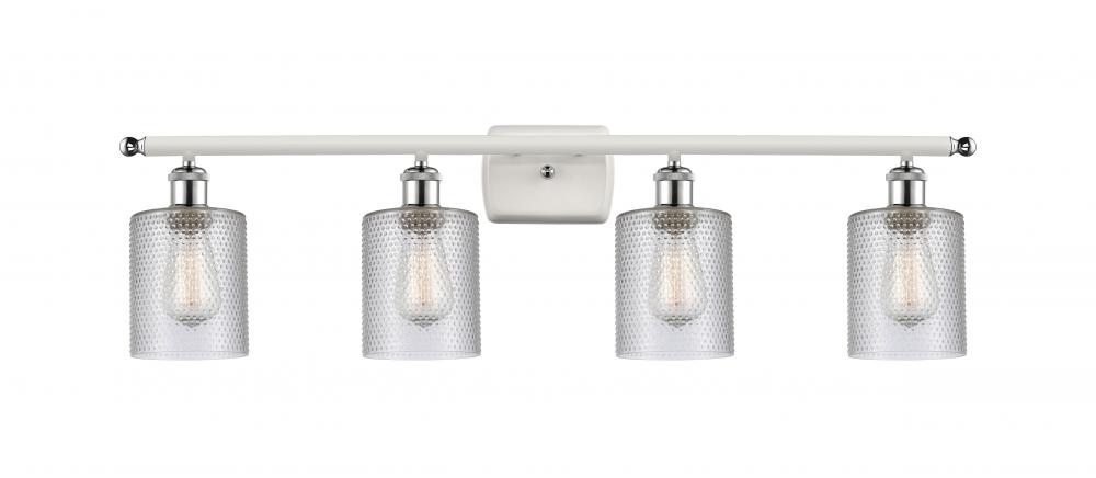 Cobbleskill - 4 Light - 35 inch - White Polished Chrome - Bath Vanity Light