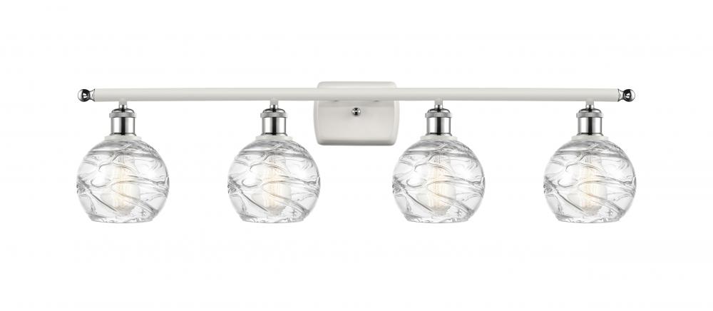 Athens Deco Swirl - 4 Light - 36 inch - White Polished Chrome - Bath Vanity Light