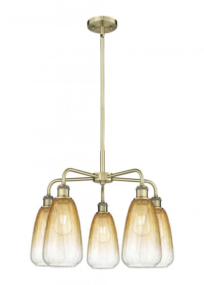 Brookhaven Almond - 5 Light - 25 inch - Oil Rubbed Bronze - Stem hung - Chandelier