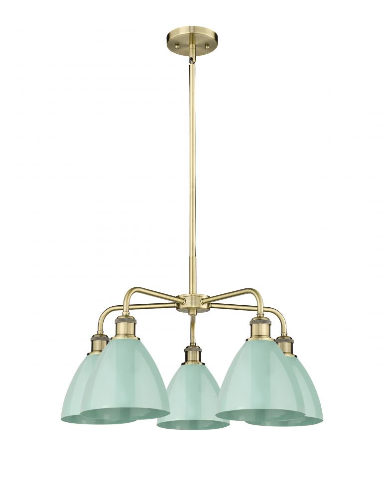 Plymouth - 5 Light - 26 inch - Antique Brass - Chandelier