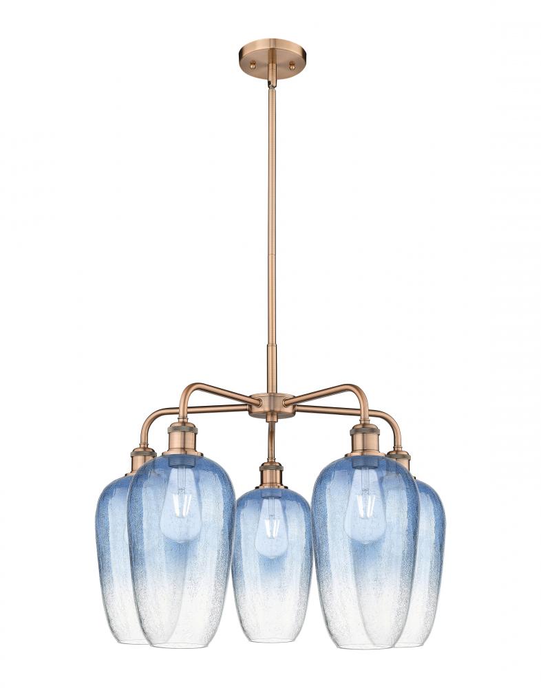 Brookhaven Flute - 5 Light - 26 inch - Antique Brass - Stem hung - Chandelier