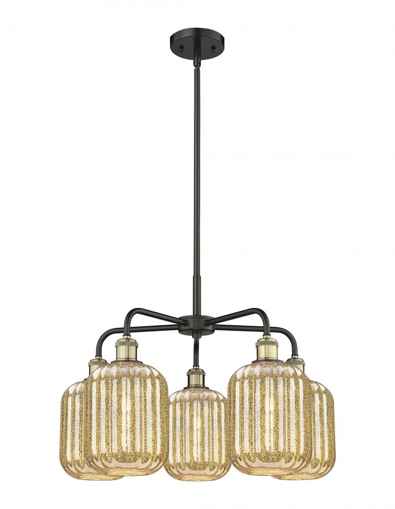 Preston Cylinder - 5 Light - 25 inch - Black Antique Brass - Stem hung - Chandelier