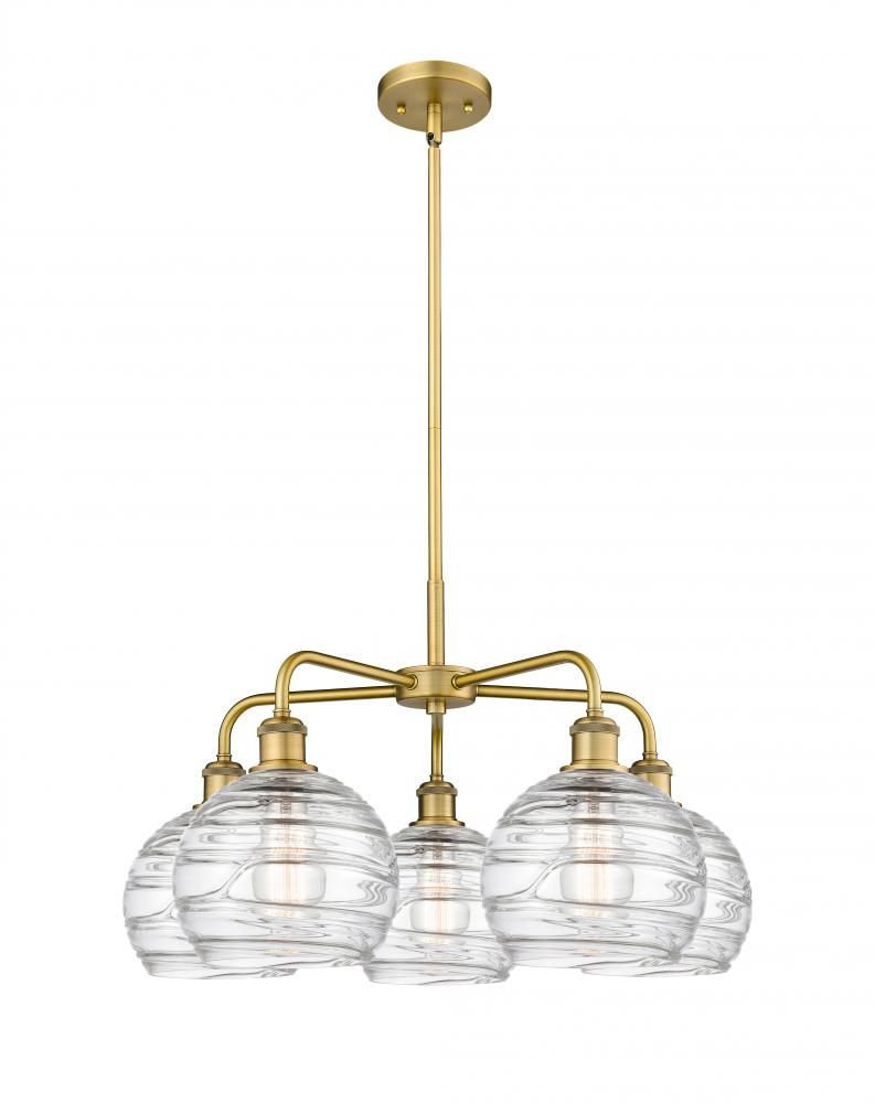 Athens Deco Swirl - 5 Light - 26 inch - Brushed Brass - Chandelier