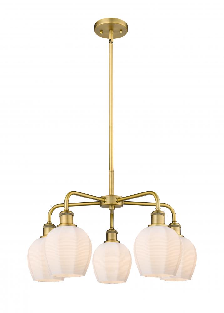 Norfolk - 5 Light - 24 inch - Brushed Brass - Chandelier