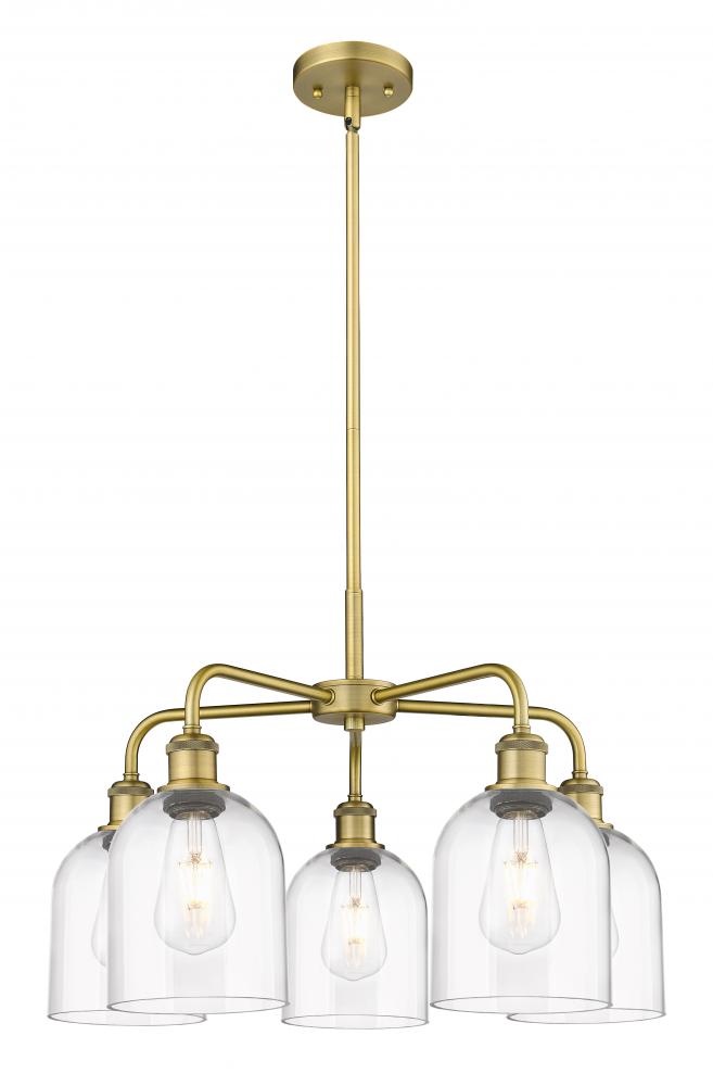 Bella - 5 Light - 24 inch - Brushed Brass - Chandelier