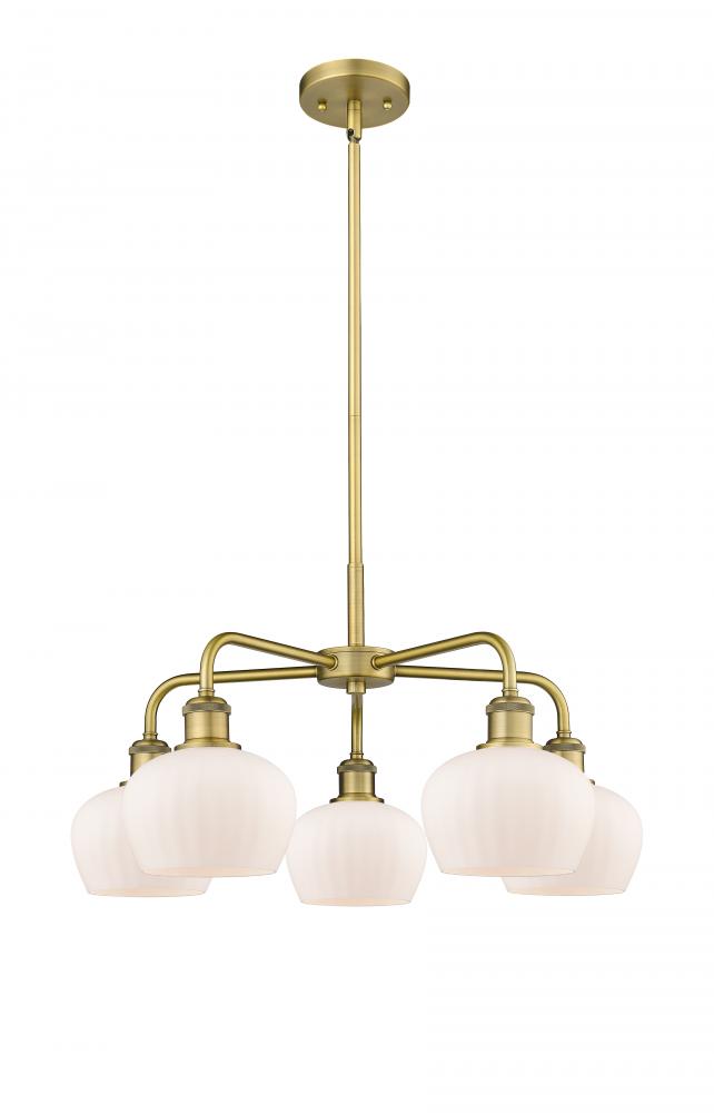 Fenton - 5 Light - 25 inch - Brushed Brass - Chandelier