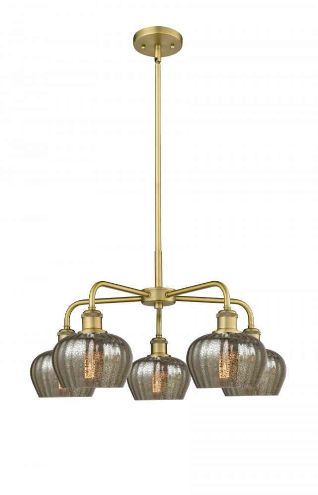 Fenton - 5 Light - 25 inch - Brushed Brass - Chandelier