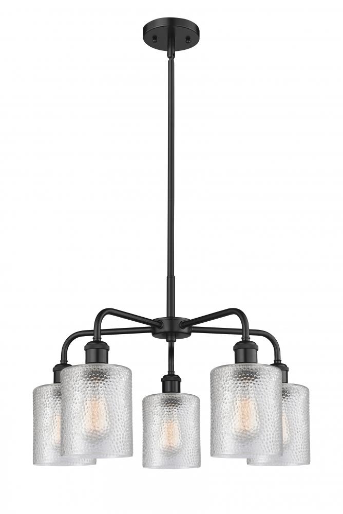 Cobbleskill - 5 Light - 23 inch - Matte Black - Chandelier