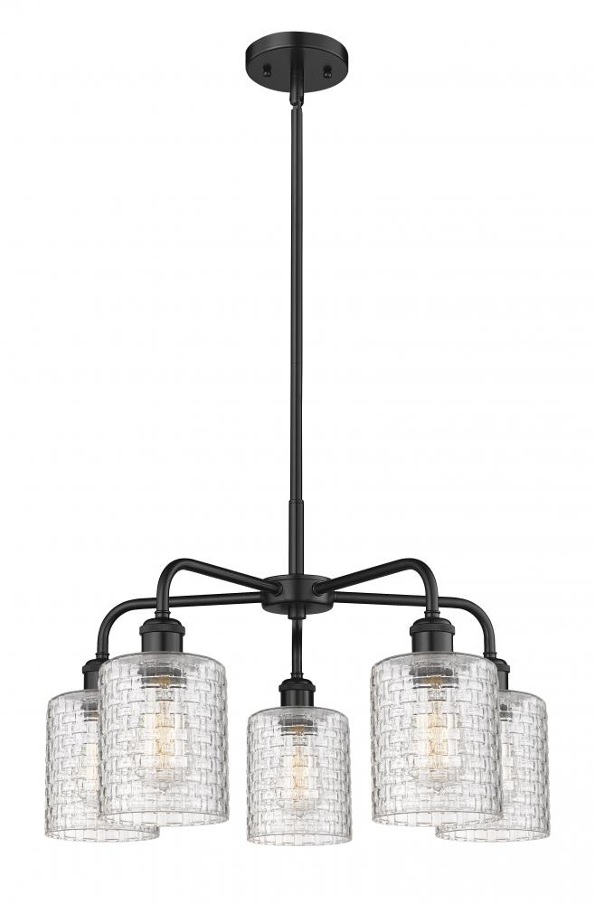 Cobbleskill - 5 Light - 23 inch - Matte Black - Chandelier