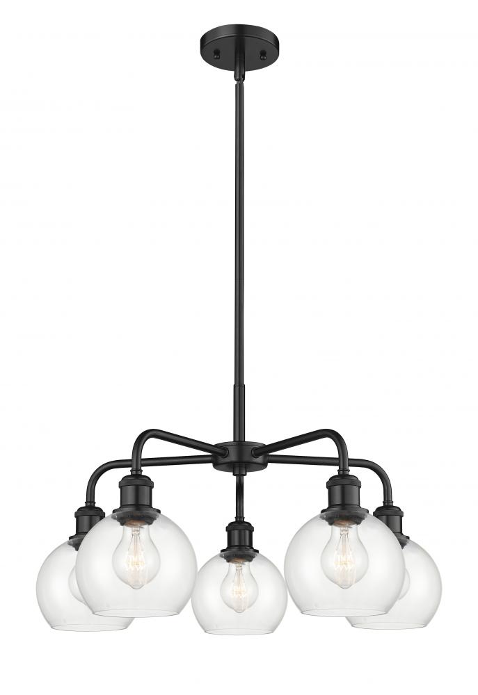 Athens - 5 Light - 24 inch - Matte Black - Chandelier