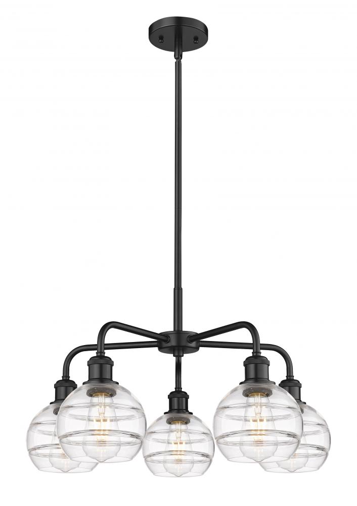 Rochester - 5 Light - 24 inch - Matte Black - Chandelier