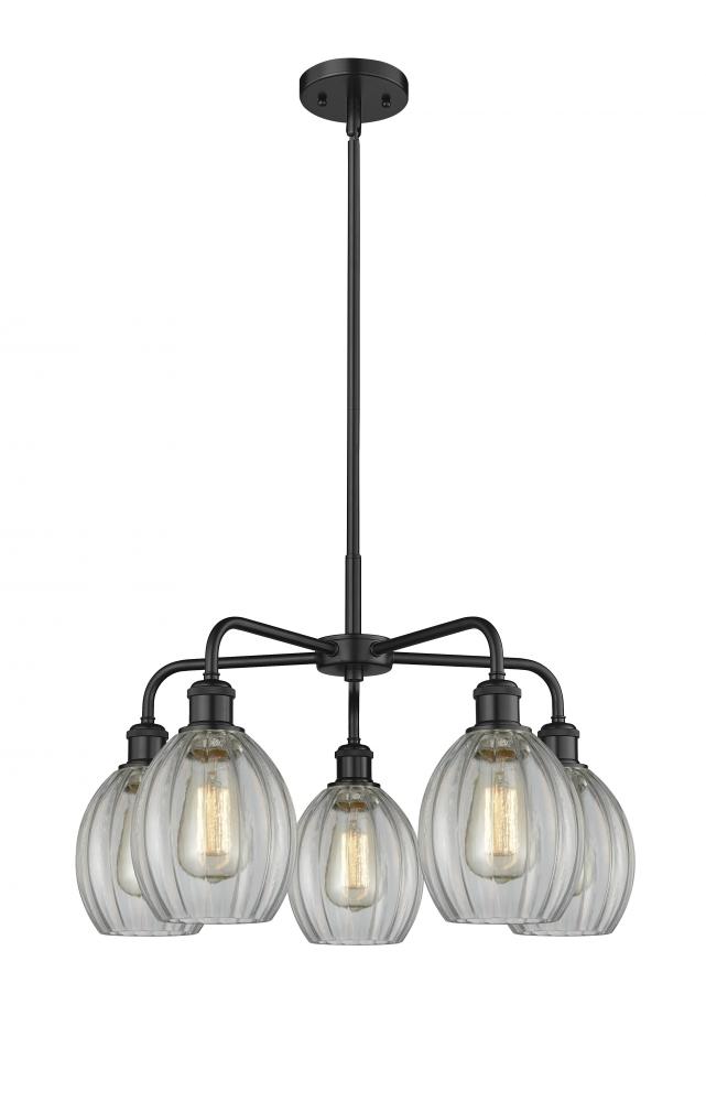 Eaton - 5 Light - 24 inch - Matte Black - Chandelier