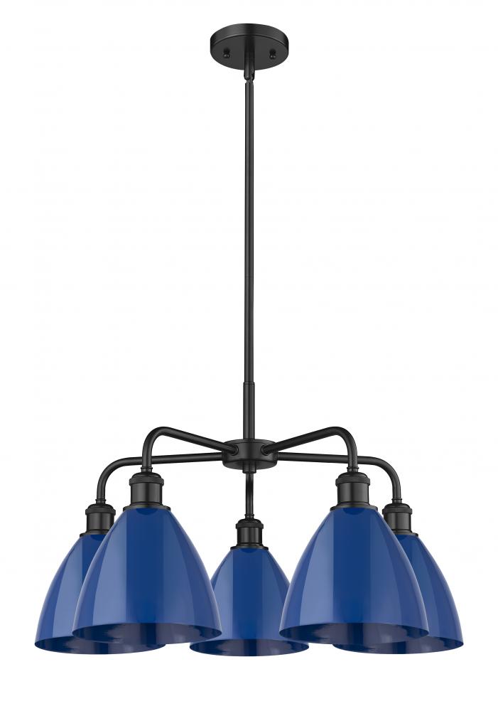 Plymouth - 5 Light - 26 inch - Matte Black - Chandelier