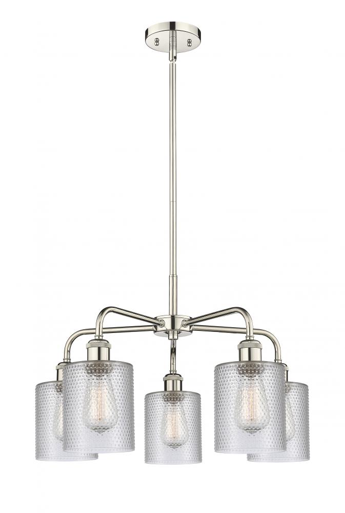 Cobbleskill - 5 Light - 23 inch - Polished Nickel - Chandelier