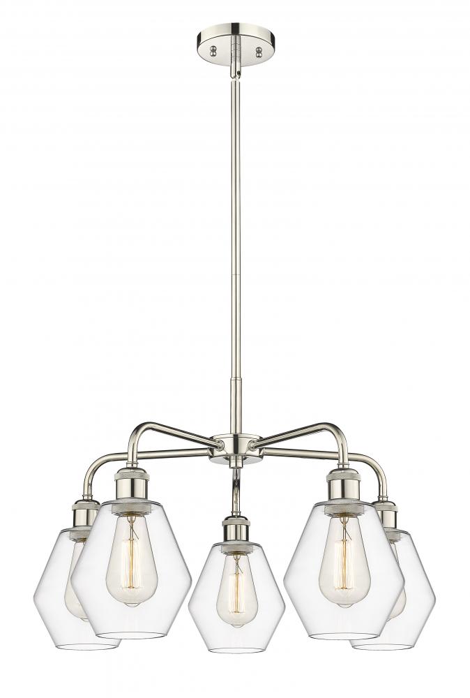 Cindyrella - 5 Light - 24 inch - Polished Nickel - Chandelier