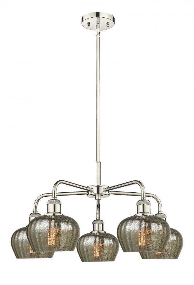 Fenton - 5 Light - 25 inch - Polished Nickel - Chandelier