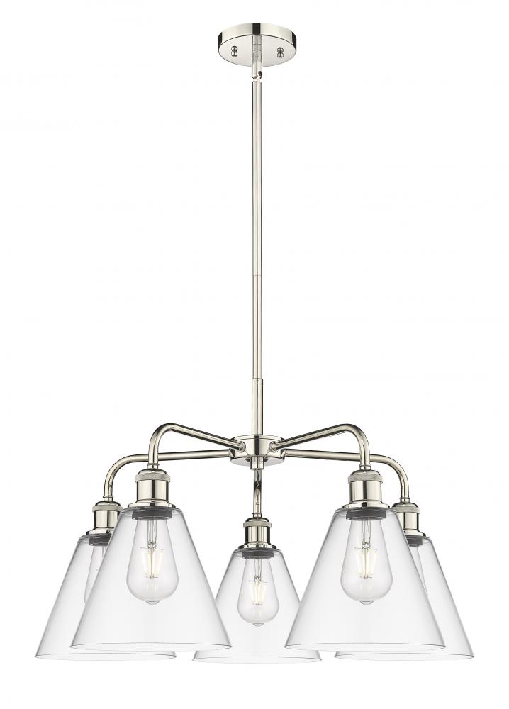 Berkshire - 5 Light - 26 inch - Polished Nickel - Chandelier