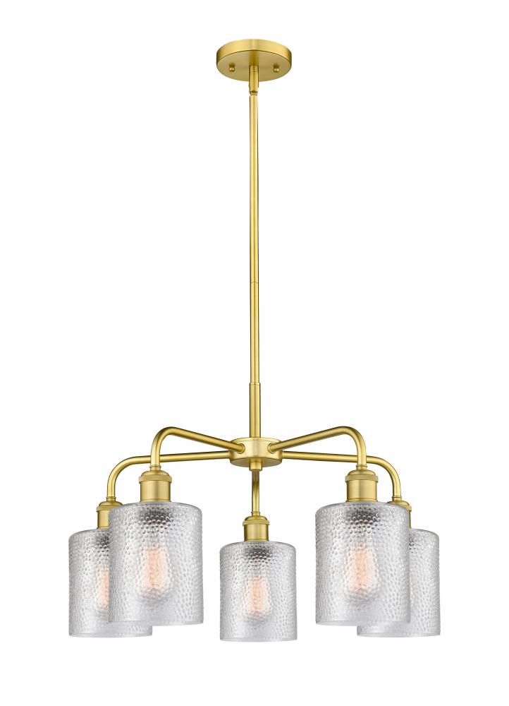 Cobbleskill - 5 Light - 23 inch - Satin Gold - Chandelier