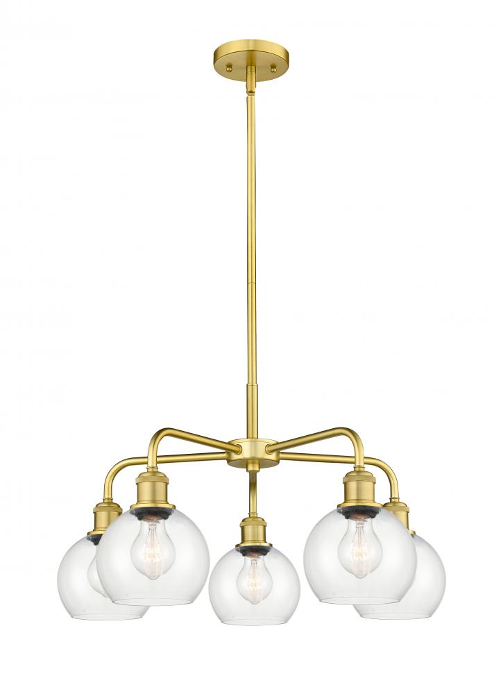 Athens - 5 Light - 24 inch - Satin Gold - Chandelier