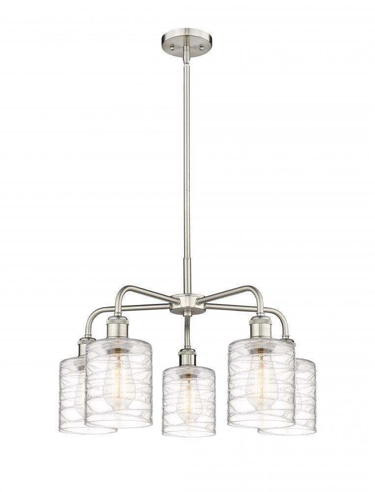 Cobbleskill - 5 Light - 23 inch - Satin Nickel - Chandelier