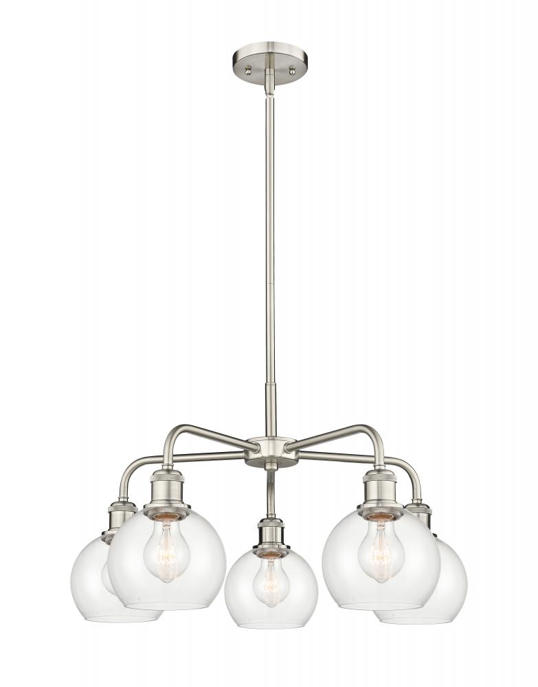 Athens - 5 Light - 24 inch - Satin Nickel - Chandelier