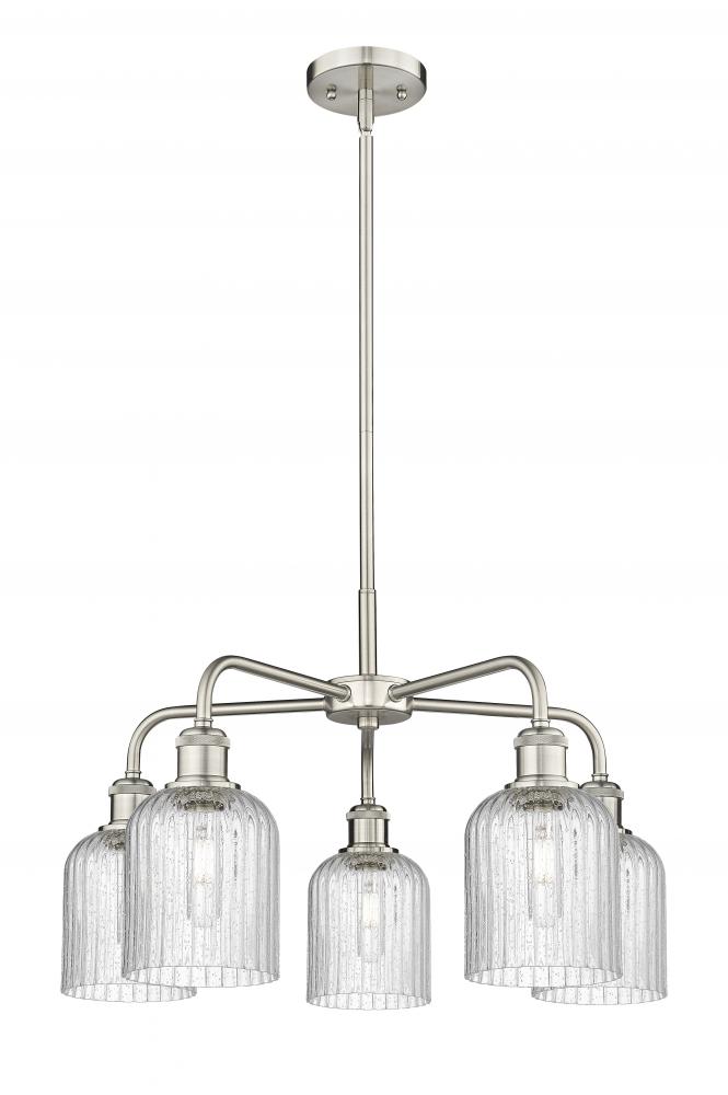 Bridal Veil - 5 Light - 23 inch - Satin Nickel - Chandelier