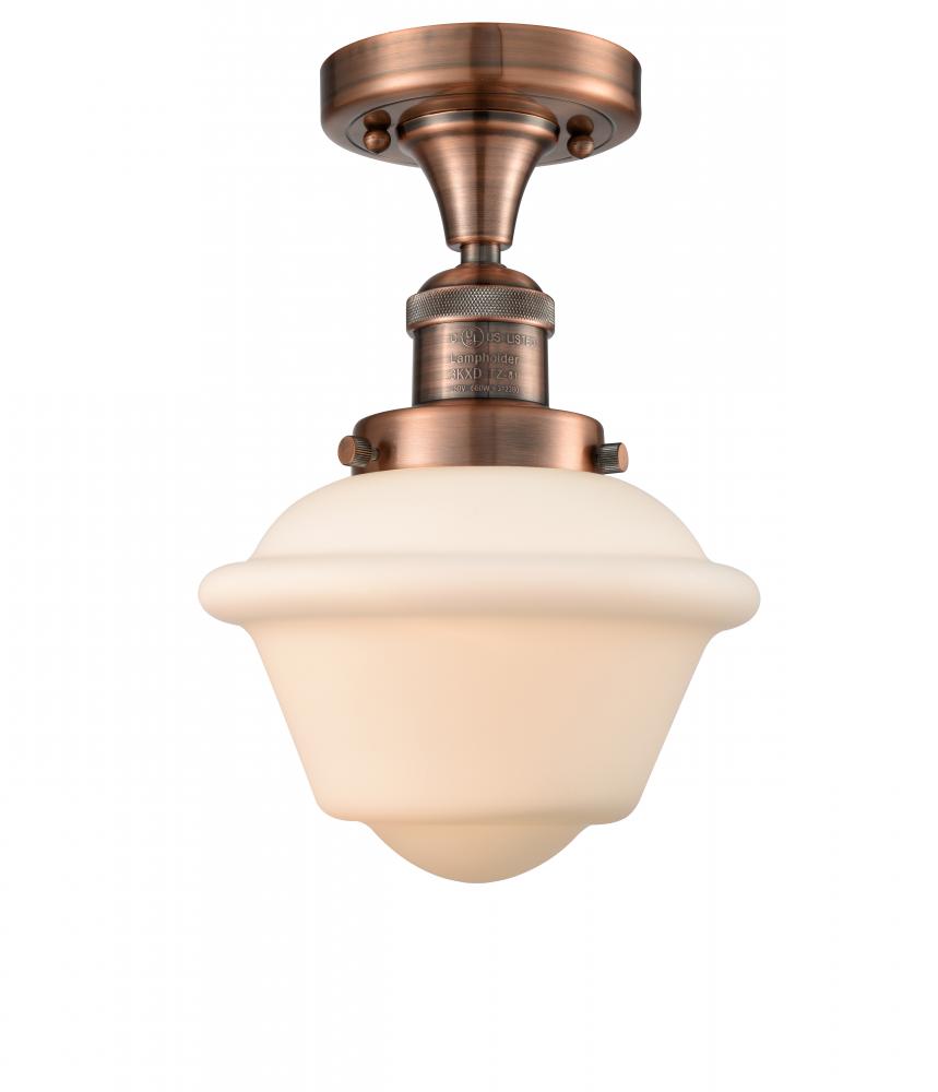 Oxford - 1 Light - 8 inch - Antique Copper - Semi-Flush Mount