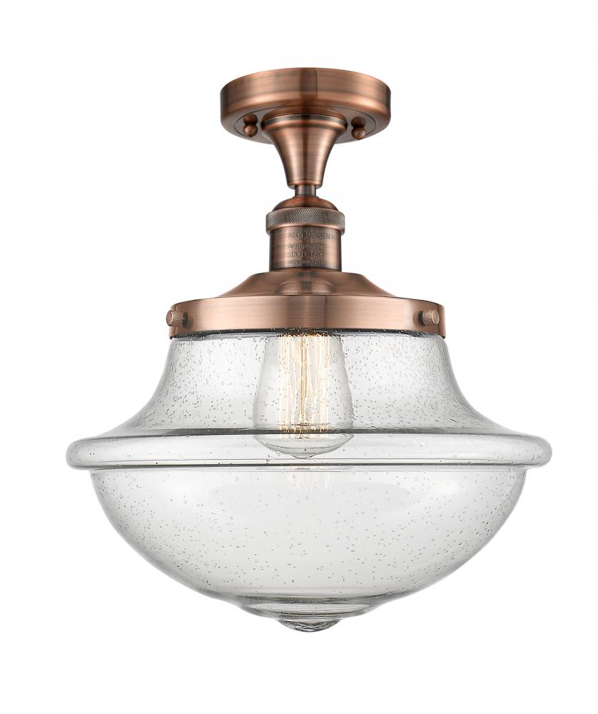 Oxford - 1 Light - 12 inch - Antique Copper - Semi-Flush Mount